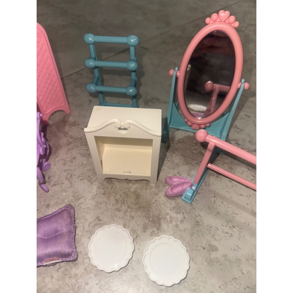 Fisher Price Loving Family Dollhouse Furniture Set Ballet Barre Mirror Chairs - Picture 3 of 4